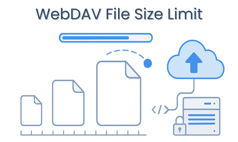 An illustration showing the concept of webdav file size limit.