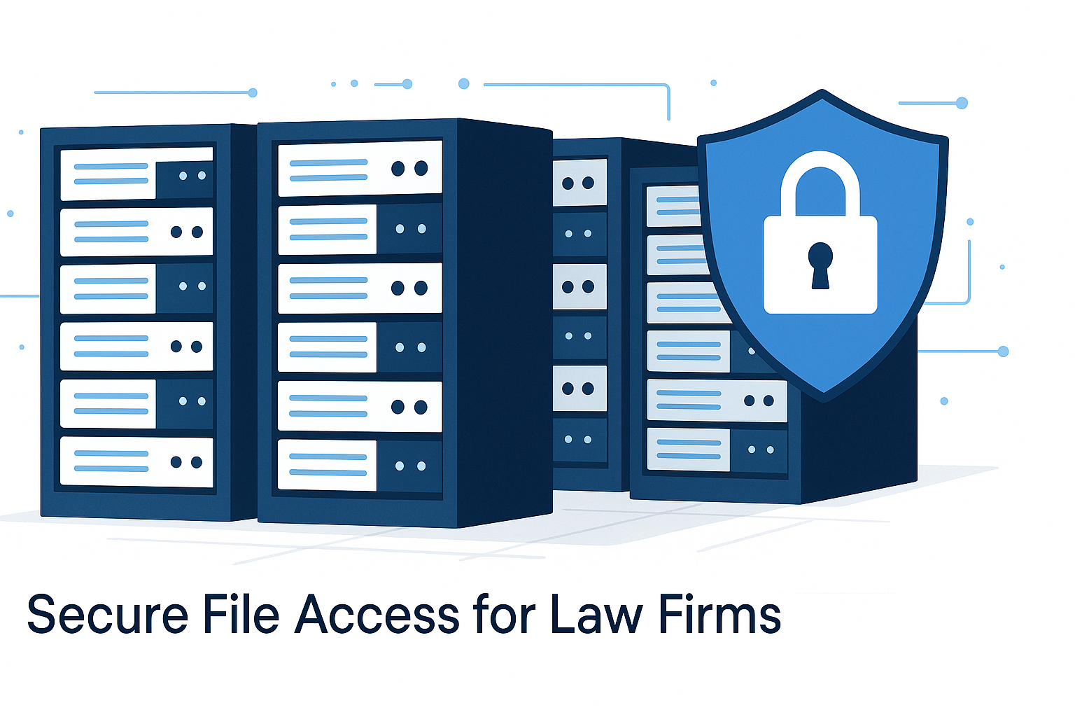 The image depicts a modern data center server room filled with rows of secure file storage systems, designed to protect sensitive client data for law firms. This enterprise-grade infrastructure ensures data security and client confidentiality, featuring advanced technologies like end-to-end encryption and access control to prevent data breaches and maintain compliance with legal regulations.