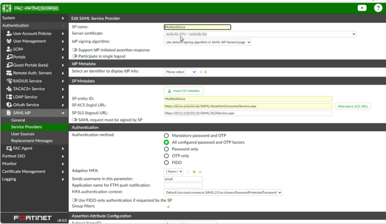 FortiAuthenticator Sample Configuration