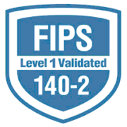 Insignia que muestra el cumplimiento de FIPS.