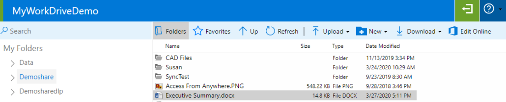 MyWorkDrive web-based file manager with Azure Blob Storage.
