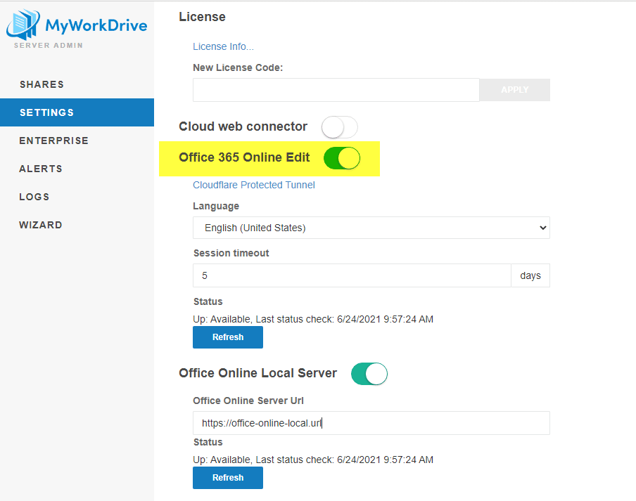 Configuración del servidor de Office Online - MyWorkDrive