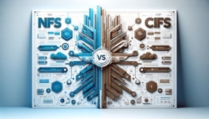 Uma comparação dos protocolos de compartilhamento de arquivos NFS e CIFS.
