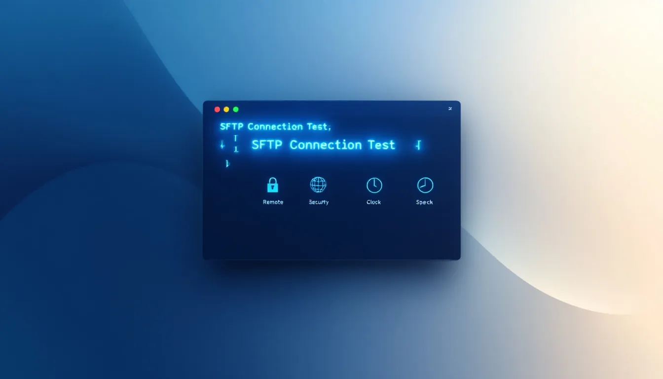 A PowerShell window displaying a network connection test for SFTP.