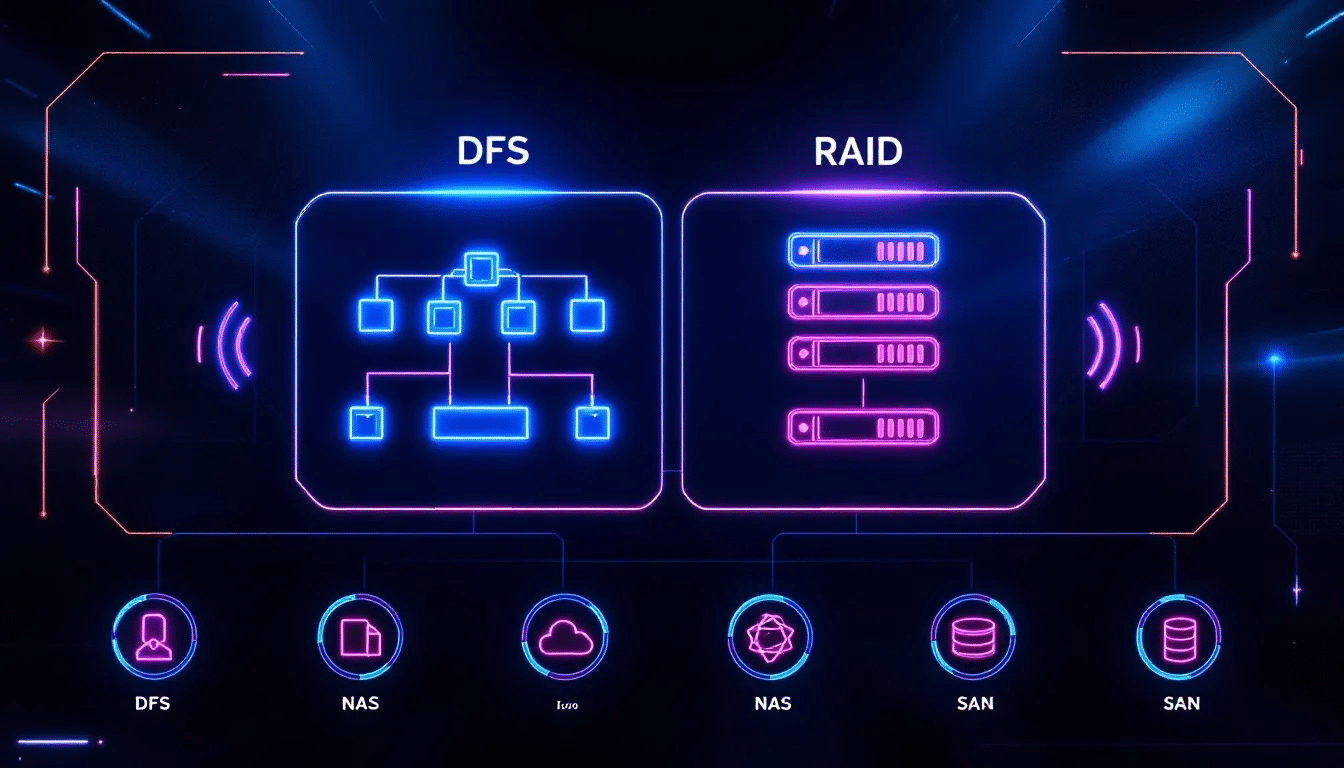 A comparison chart of DFS replication with other data solutions.